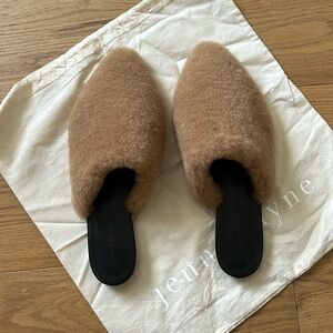 Jenni Kayne Tan Shearling Mules